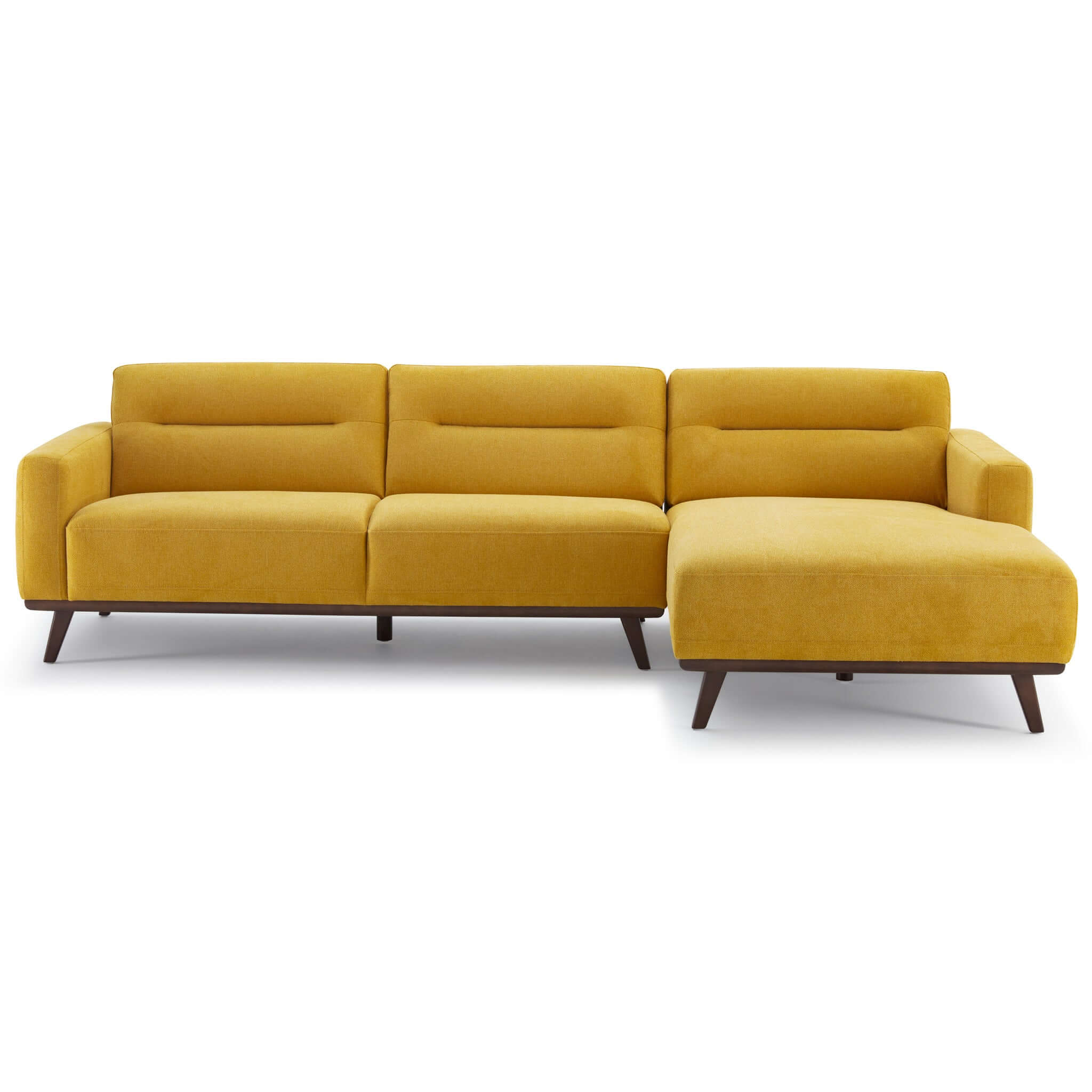 Ella L-Shaped Dark Yellow Linen Left Sectional Couch