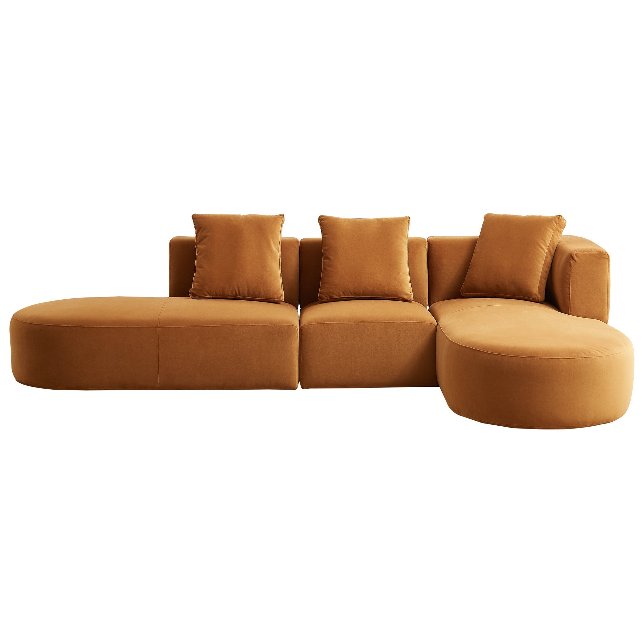 Orby Mid-Century Modern Velvet Sectional Sofa