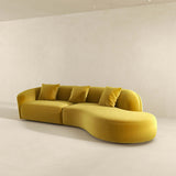 Elijah Gold Japandi Style Curvy Sectional Sofa 126"