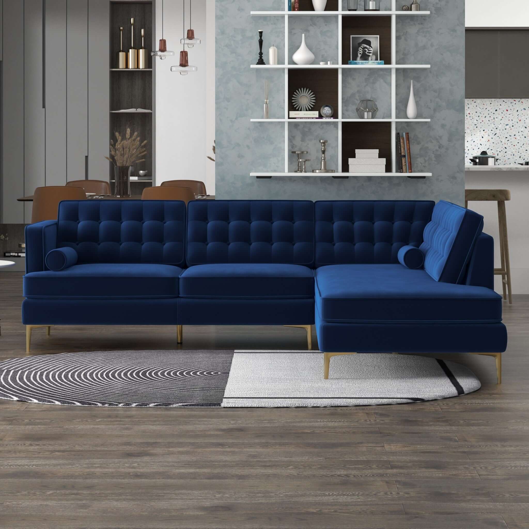 Brooke Mid-Century Modern  Sectional Sofa