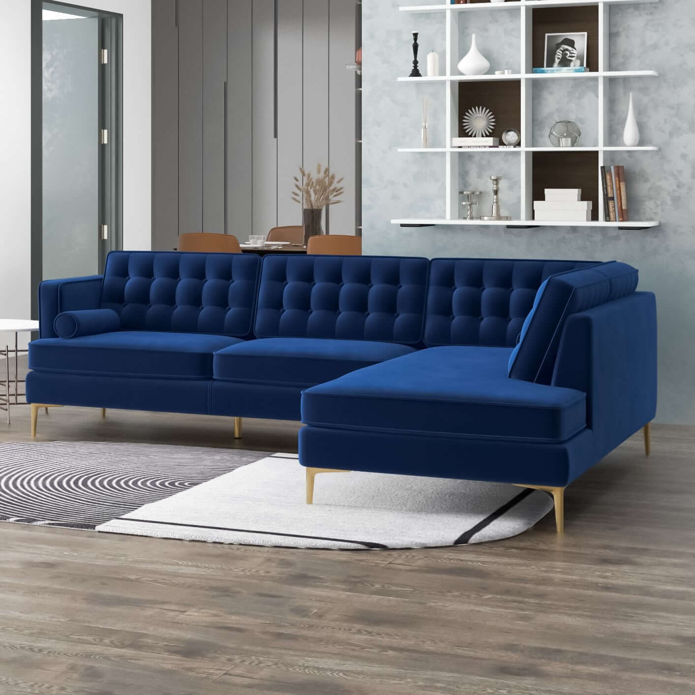 Brooke Mid-Century Modern  Sectional Sofa