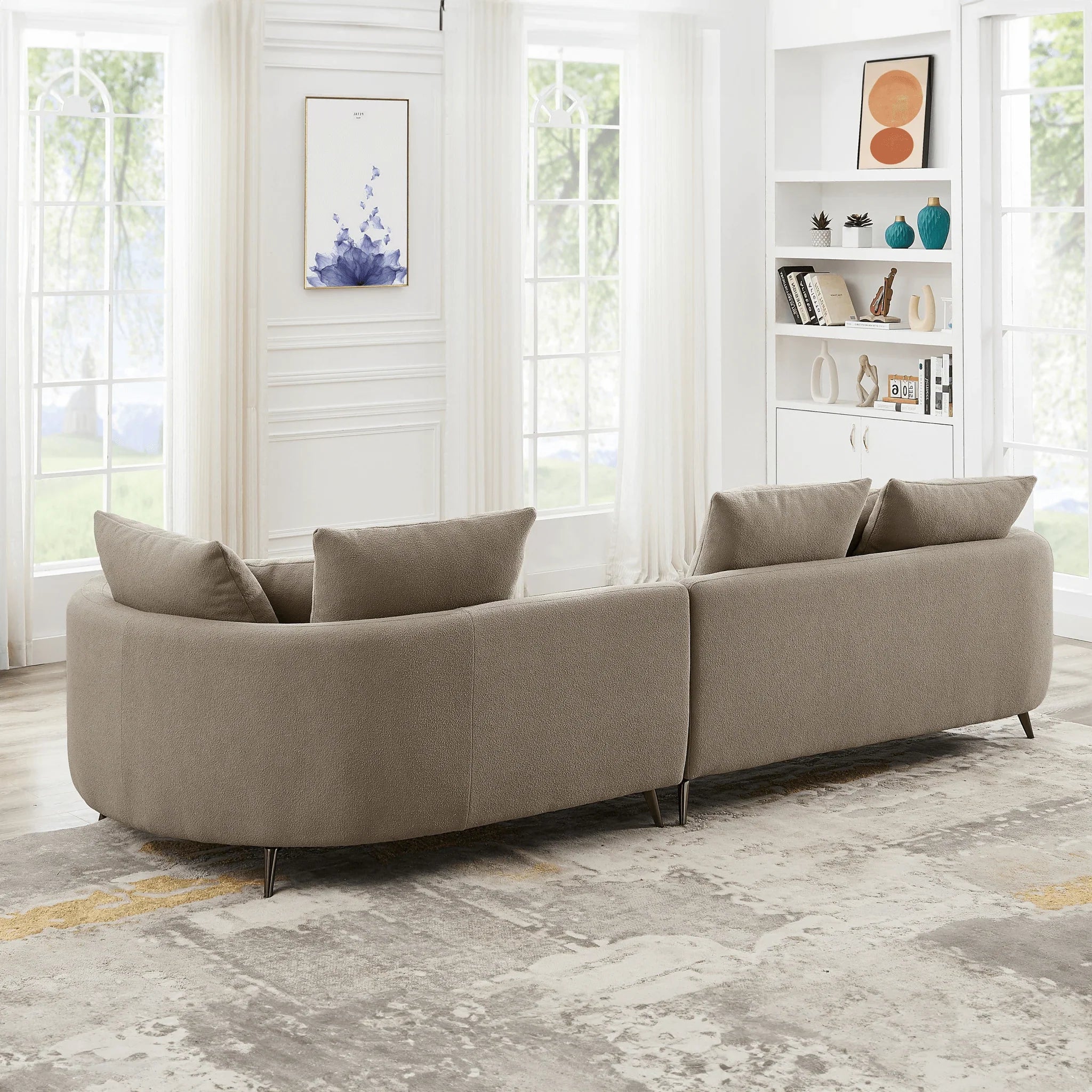 McKenzie Mid-Century Modern Boucle Sectional Sofa