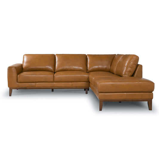 London Mid-Century Modern Leather Sectional Sofa