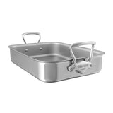 Mauviel Stainless Steel Roasting Pan With Cast Stainless Steel Handle, 13.7 x 9.8-In