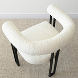 Rola Beige Upholstered Boucle Dining Chair with Arms (Set of 2)