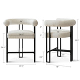 Rola Beige Upholstered Counter Stool with Arms (Set of 2)