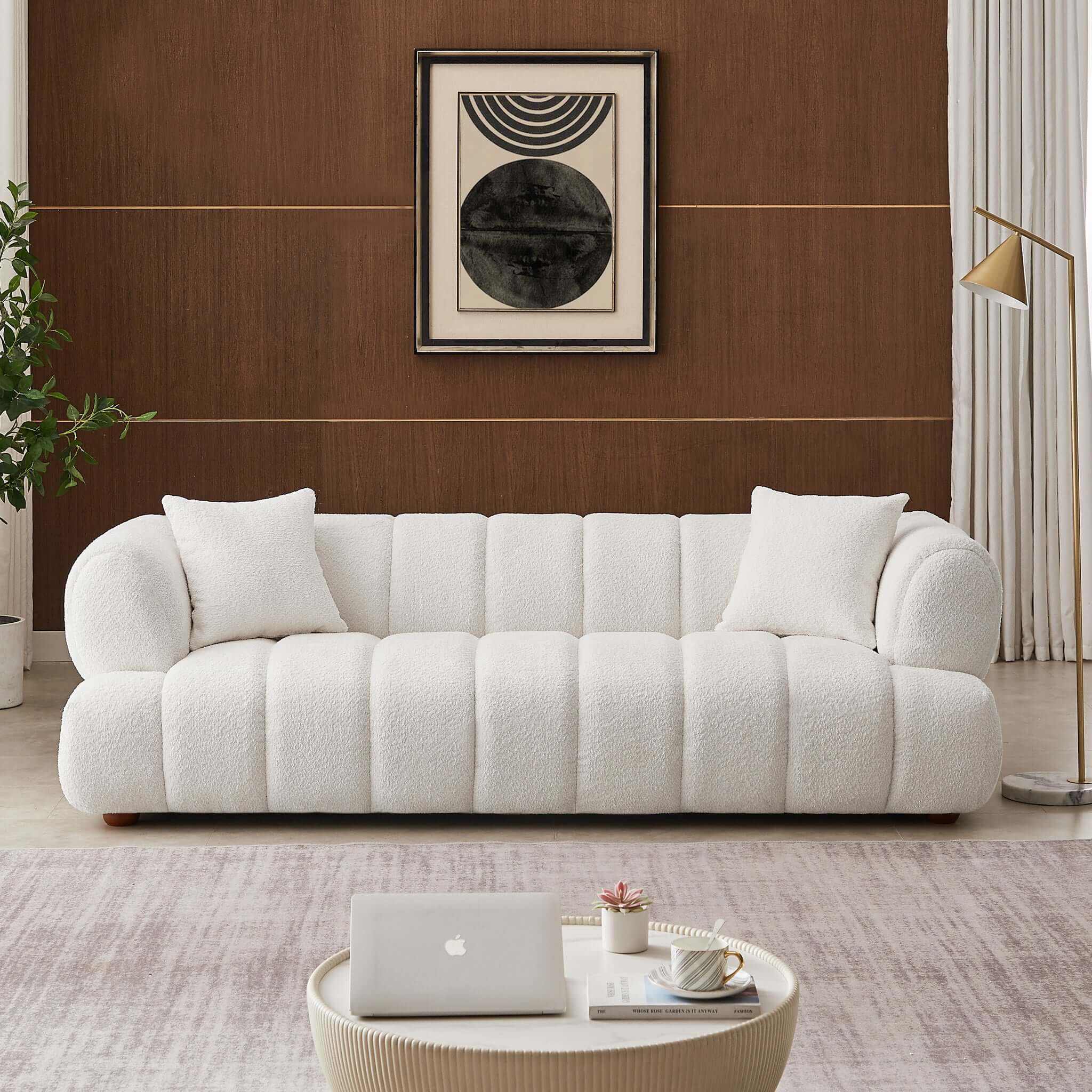 Jasmin Mid-Century Modern 89.7'' Upholstered Sofa