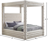 Royal Velvet Canopy Bed – Luxurious Contemporary Design with Deep Tufting for Elegant Bedrooms