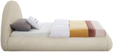 Rudy Contemporary Plush Faux Shearling Fabric Bed with Rounded Headboard for Modern Bedrooms