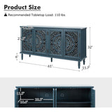 Emathides 63" Solid Wood Sideboard with Lighting & Wine Rack