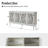 Emathides 63" Solid Wood Sideboard with Lighting & Wine Rack