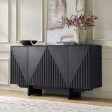 Dietreich Wooden Buffet Sideboard with Deep Embossed Texture