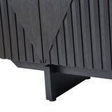 Dietreich Wooden Buffet Sideboard with Deep Embossed Texture