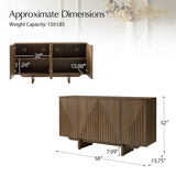 Dietreich Wooden Buffet Sideboard with Deep Embossed Texture