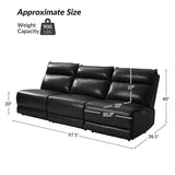 Raphael Genuine Leather Power Reclining Sectional with USB and Type-C