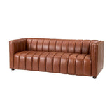 Rowan Genuine Leather Vinyl Office Sofa -83"