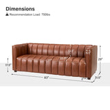 Rowan Genuine Leather Vinyl Office Sofa -83"