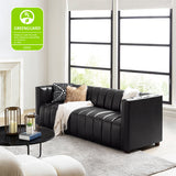 Rowan Genuine Leather Vinyl Office Sofa -83"