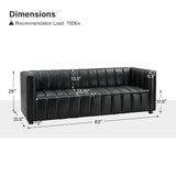 Rowan Genuine Leather Vinyl Office Sofa -83"