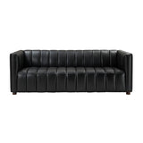 Rowan Genuine Leather Vinyl Office Sofa -83"
