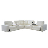 Kenny 5 Seat Recliner with 2 Console  White