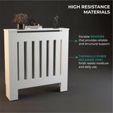 Radiator Cover Linn with Cabinet and Slatted Panel, Modern Home Furniture for Heating Units, Ventilated Decorative Enclosure with Extra Shelf Space, Ideal for Small to Medium Rooms