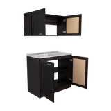 TUHOME Zurich Cabinet Set with Double Door Cabinet, Two Interior Shelves, Spacious Storage and Superior Top Surface for Organized Kitchen Spaces, Freestanding Solution for Home Efficiency and Daily Convenience