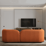Donna Japandi Style Burnt Orange Boucle Sofa