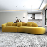 Elijah Gold Japandi Style Curvy Sectional Sofa 126"