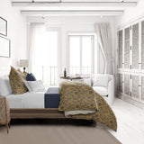 Ali Navy Brass Duvet Cover Set