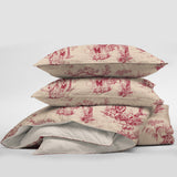 Archamps Toile Red Coverlet Set