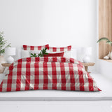 Basic Check Red Duvet Cover Set