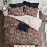 Charvelle Red-Blue Coverlet Set