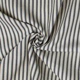 Cruz Ticking Stripes Black-Linen Coverlet Set