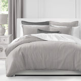 Cruz Ticking Stripes Gray-Ivory Coverlet Set