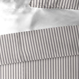 Cruz Ticking Stripes Gray-Ivory Coverlet Set