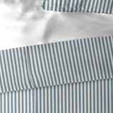 Cruz Ticking Stripes Indigo-Ivory Coverlet Set