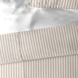 Cruz Ticking Stripes Taupe-Ivory Coverlet Set