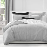 Cruz Ticking Stripes White-Black Coverlet Set