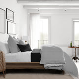 Cruz Ticking Stripes White-Black Coverlet Set