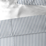 Cruz Ticking Stripes White-Navy Coverlet Set