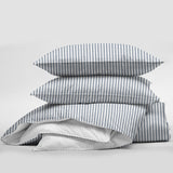 Cruz Ticking Stripes White-Navy Coverlet Set