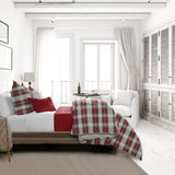 Royal Plaid Ivory-Red Duvet Cover Set