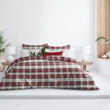Royal Plaid Ivory-Red Duvet Cover Set