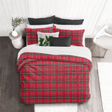 Royal Plaid Red Duvet Cover Set