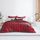 Royal Plaid Red Duvet Cover Set