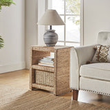 Beach House Style Burkhard 24" Side Table with Grass Rope Accent