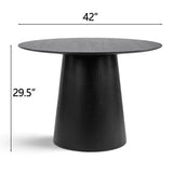 Saigong 42" Oak Round Dining Table