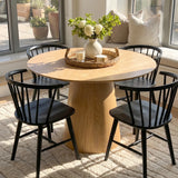 Saigong 42" Oak Round Dining Table