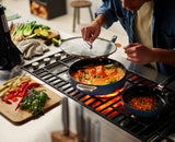 Space Folding Handle Ceramic Non-stick 28cm Blue Saute Pan & Lid